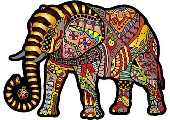 Puzzle Magický slon, drevené, 150 dielikov