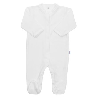 Kojenecký bavlněný overal New Baby Practical bílý kluk - velikost 86 (12-18m)