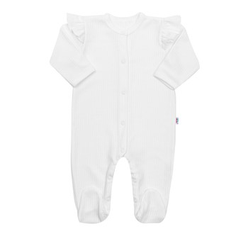 Kojenecký bavlněný overal New Baby Practical bílý holka - velikost 80 (9-12m)