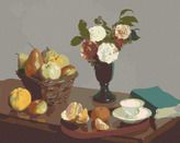 Malování podle čísel - ZÁTIŠÍ (H. FANTIN-LATOUR) - 80x100 cm, vypnuté plátno na rám