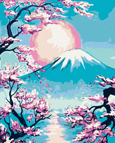 Malování podle čísel - VÝCHOD SLUNCE NAD HOROU - 80x100 cm, bez rámu a bez vypnutí plátna