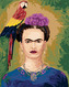 Malování podle čísel - FRIDA KAHLO A PAPOUŠEK - 40x50 cm, bez rámu a bez vypnutí plátna
