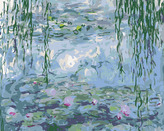 Malování podle čísel - LEKNÍNY (C.MONET) - 80x100 cm, vypnuté plátno na rám