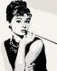 Malování podle čísel - AUDREY HEPBURN ČERNOBÍLÁ - 80x100 cm, vypnuté plátno na rám