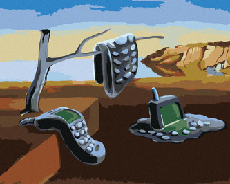 Malování podle čísel - ROZTEKLÉ MOBILY - INSPIRACE SALVADOR DALÍ - 40x50 cm, vypnuté plátno na rám