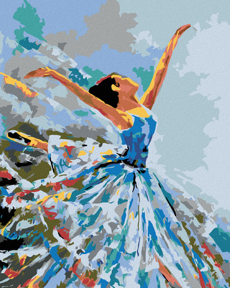 Malování podle čísel - TANČÍCÍ BALETKA - 40x50 cm, vypnuté plátno na rám