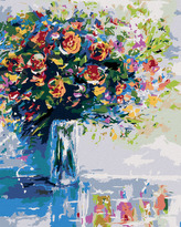 Malování podle čísel - KYTICE ČERSTVÝCH KVĚTIN - 80x100 cm, vypnuté plátno na rám