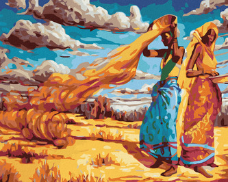 Malování podle čísel - AFRICKÉ ŽENY - 40x50 cm, vypnuté plátno na rám