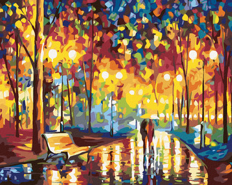 Malování podle čísel - V DEŠTI - 80x100 cm, bez rámu a bez vypnutí plátna