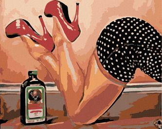 Malování podle čísel - SVŮDNÉ NOHY A JAGER - 80x100 cm, vypnuté plátno na rám
