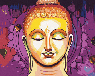 Malování podle čísel - MEDITUJÍCÍ BUDDHA - 40x50 cm, bez rámu a bez vypnutí plátna