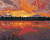 Malování podle čísel - KRÁSNÝ ZÁPAD SLUNCE - 80x100 cm, vypnuté plátno na rám