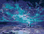 Malování podle čísel - MODRÁ POLÁRNÍ ZÁŘE - 80x100 cm, vypnuté plátno na rám