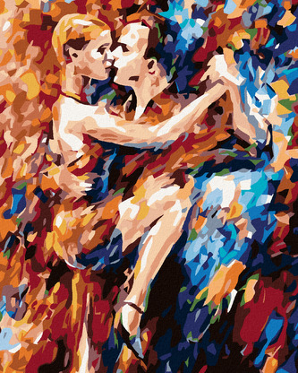 Malování podle čísel - VE VÁŠNI TANCE - 40x50 cm, vypnuté plátno na rám