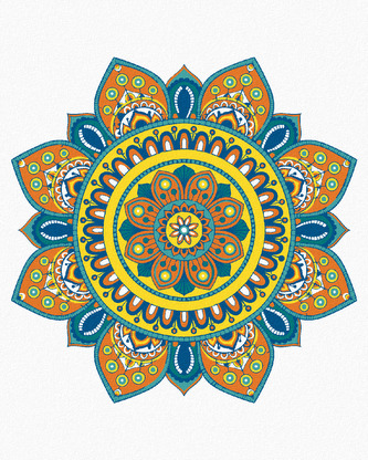 Malování podle čísel - MANDALA V - 40x50 cm, vypnuté plátno na rám