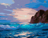 Malování podle čísel - RÁNO U MOŘE - 80x100 cm, vypnuté plátno na rám