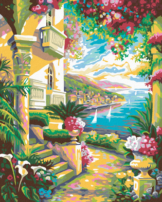 Malování podle čísel - ROZKVETLÉ MOŘE - 80x100 cm, bez rámu a bez vypnutí plátna