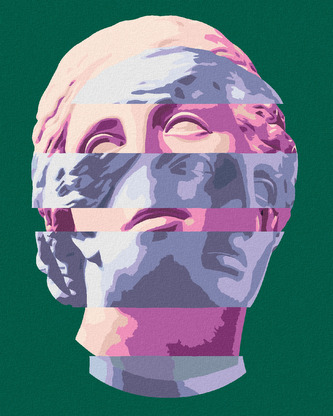 Malování podle čísel - BAREVNÁ ANTICKÁ SOCHA - 80x100 cm, vypnuté plátno na rám