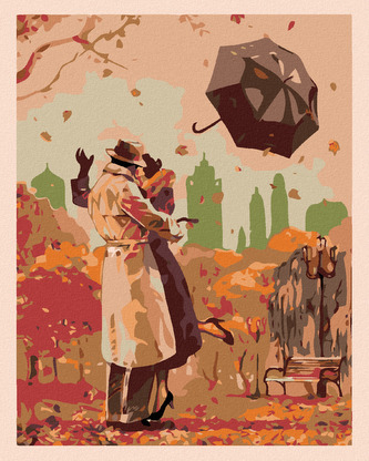 Malování podle čísel - PODZIMNÍ ROMANCE - 80x100 cm, vypnuté plátno na rám