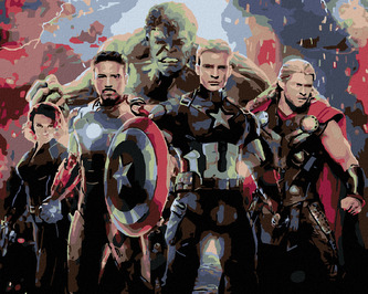 Malování podle čísel - AVENGERS ENDGAME - 40x50 cm, vypnuté plátno na rám