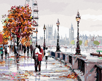 Malování podle čísel - LONDÝNSKÉ OKO (RICHARD MACNEIL) - 80x100 cm, bez rámu a bez vypnutí plátna