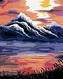Malování podle čísel - ZÁPAD SLUNCE NAD HORAMI - 80x100 cm, bez rámu a bez vypnutí plátna