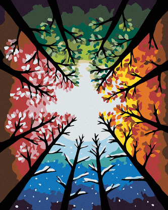 Malování podle čísel - ČTVERO OBDOBÍ - 40x50 cm, vypnuté plátno na rám