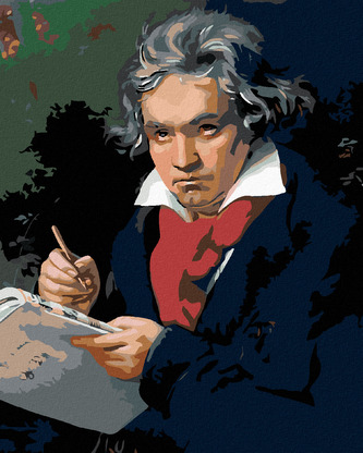 Malování podle čísel - LUDWIG VAN BEETHOVEN - 80x100 cm, bez rámu a bez vypnutí plátna