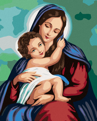 Malování podle čísel - MARIE A JEŽÍŠ - 40x50 cm, vypnuté plátno na rám