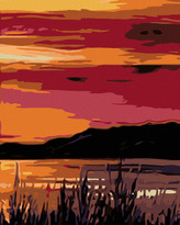 Malování podle čísel - ČERVÁNKY NAD VODOU - 80x100 cm, vypnuté plátno na rám