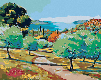 Malování podle čísel - SAD V TOSKÁNSKU - 40x50 cm, vypnuté plátno na rám