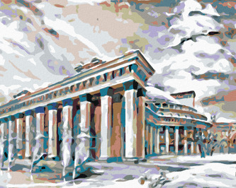 Malování podle čísel - ŘECKÁ STAVBA - 80x100 cm, vypnuté plátno na rám