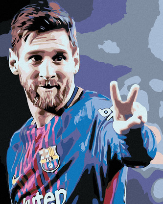 Malování podle čísel - MESSI V DRESU - 80x100 cm, bez rámu a bez vypnutí plátna
