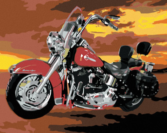 Malování podle čísel - PŘIPRAVENA K JÍZDĚ - 80x100 cm, vypnuté plátno na rám