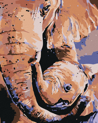 Malování podle čísel - SLONICE A SLŮNĚ - 80x100 cm, vypnuté plátno na rám