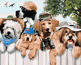 Malování podle čísel - PSI NA VÝLETĚ V PŘÍRODĚ (HOWARD ROBINSON) - 80x100 cm, vypnuté plátno na rám