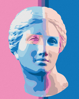 Malování podle čísel - BAREVNÁ ANTICKÁ SOCHA II - 80x100 cm, vypnuté plátno na rám