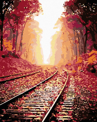 Malování podle čísel - KOLEJE - 80x100 cm, bez rámu a bez vypnutí plátna