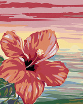 Malování podle čísel - RŮŽOVÝ IBIŠEK - 80x100 cm, vypnuté plátno na rám