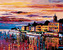Malování podle čísel - MĚSTO U ŘEKY - 40x50 cm, vypnuté plátno na rám