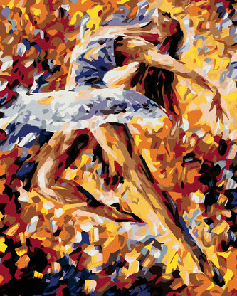 Malování podle čísel - KRÁSNÁ BALETKA V BARVÁCH - 80x100 cm, bez rámu a bez vypnutí plátna