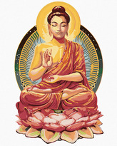 Malování podle čísel - MEDITUJÍCÍ BUDDHA II - 80x100 cm, vypnuté plátno na rám