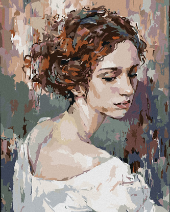 Malování podle čísel - ZASNĚNÁ ŽENA PORTRÉT - 80x100 cm, vypnuté plátno na rám