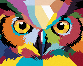Malování podle čísel - POP ART SOVA - 80x100 cm, vypnuté plátno na rám Malování podle čísel - POP ART SOVA - 80x100 cm, vypnuté plátno na rám