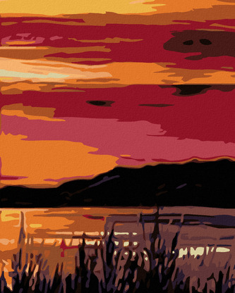 Malování podle čísel - ČERVÁNKY NAD VODOU - 80x100 cm, bez rámu a bez vypnutí plátna