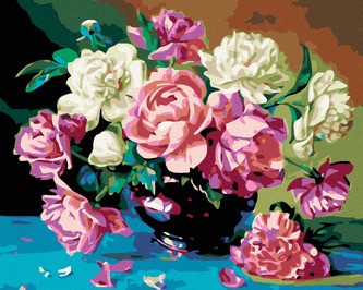 Malování podle čísel - A ZASE PIVOŇKY - 80x100 cm, vypnuté plátno na rám