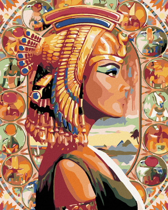 Malování podle čísel - KRÁLOVNA EGYPTA - 80x100 cm, bez rámu a bez vypnutí plátna