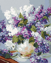 Malování podle čísel - ŠEŘÍKY VE VÁZE SE ZLATÝM OKRAJEM - 80x100 cm, vypnuté plátno na rám