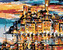 Malování podle čísel - MĚSTEČKO NAD MOŘEM - 80x100 cm, vypnuté plátno na rám