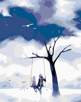 Malování podle čísel - HOUPAČKA - 80x100 cm, bez rámu a bez vypnutí plátna